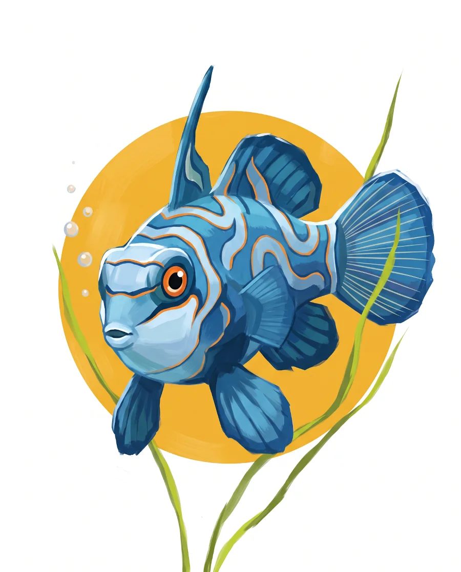 Mandarinfish color reference from Quiet Ocean
