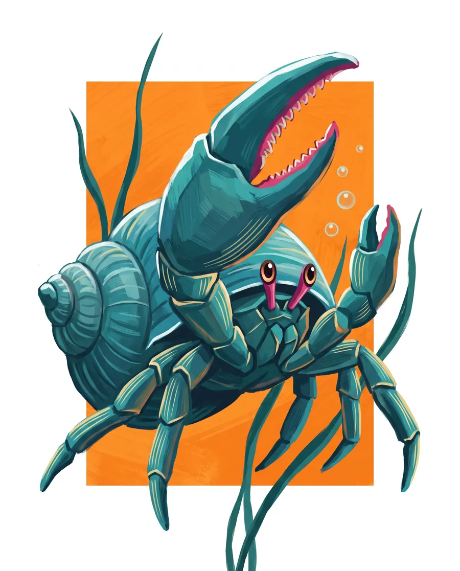 Hermit crab color reference from Quiet Ocean