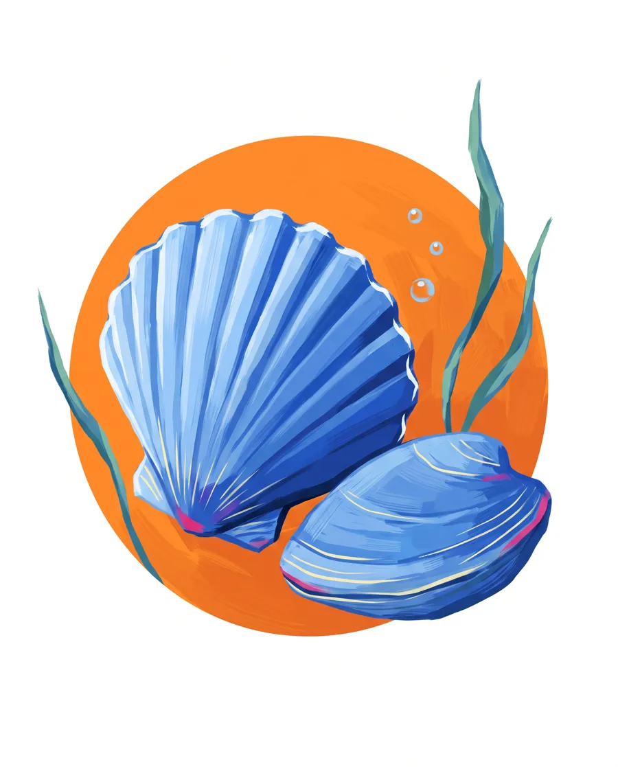 Scallop and clam color reference from Quiet Ocean