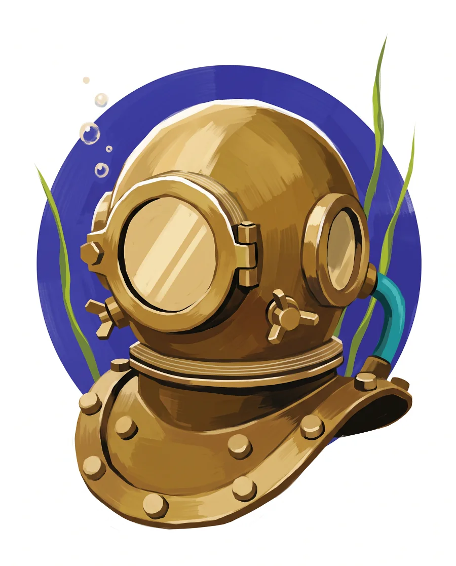 Diving helmet color reference from Quiet Ocean