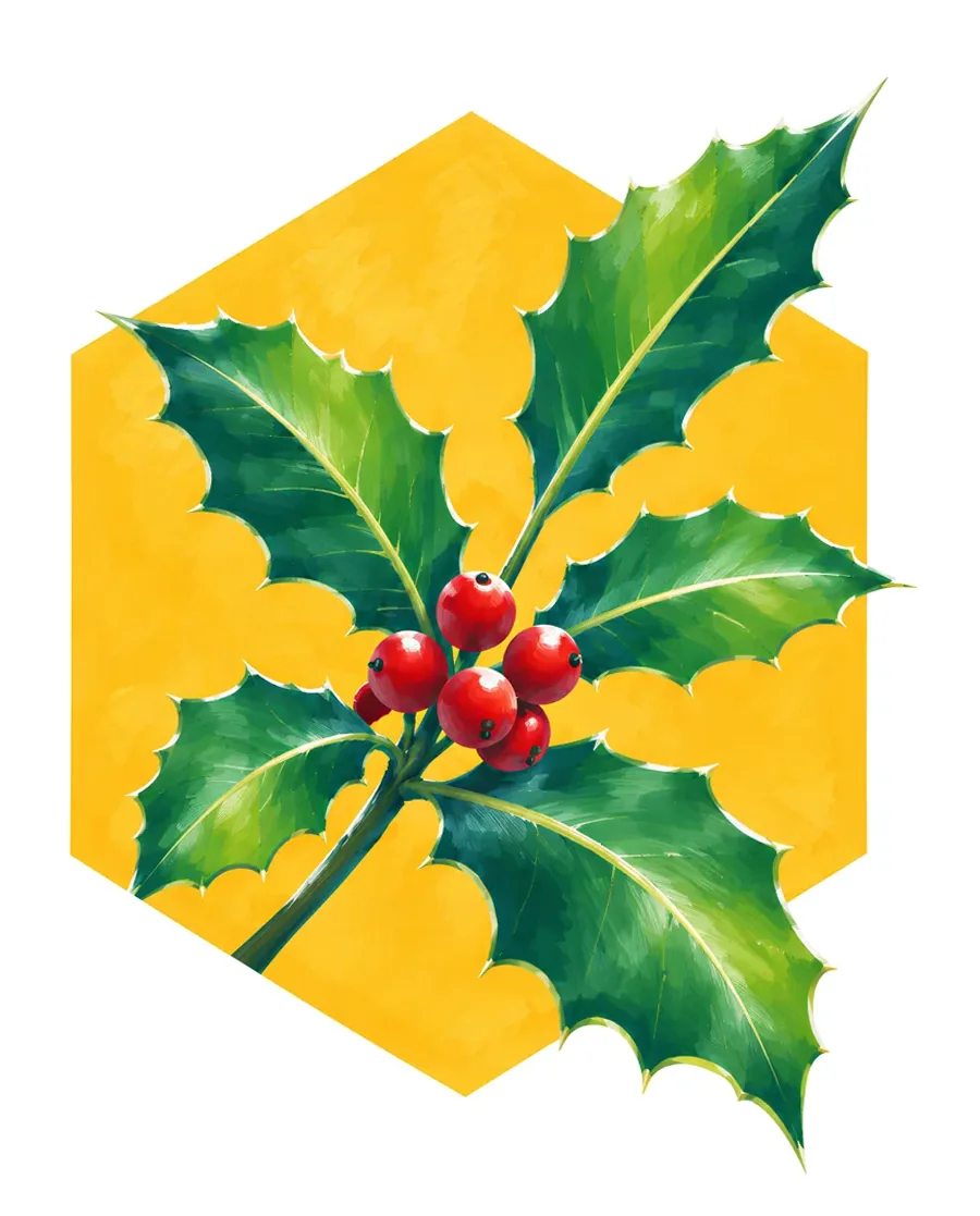 Holly sprig color reference from Quiet Winter