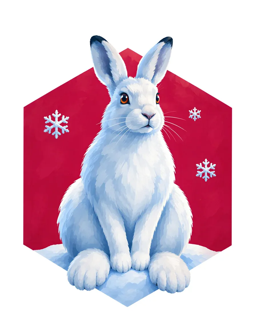 Snowshoe hare color reference from Quiet Winter