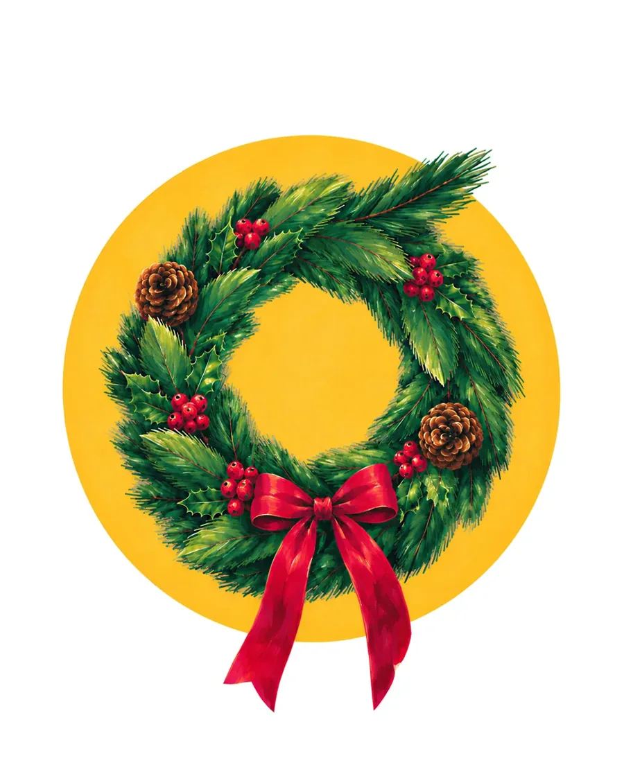 Evergreen wreath color reference from Quiet Winter
